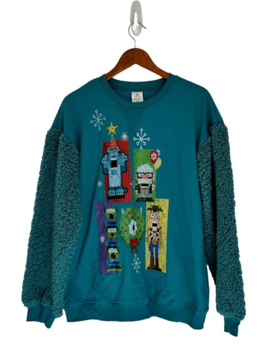 Disney Pixar Characters Toy Story Monsters Inc Up Nutcracker Sweatshirt Size M
